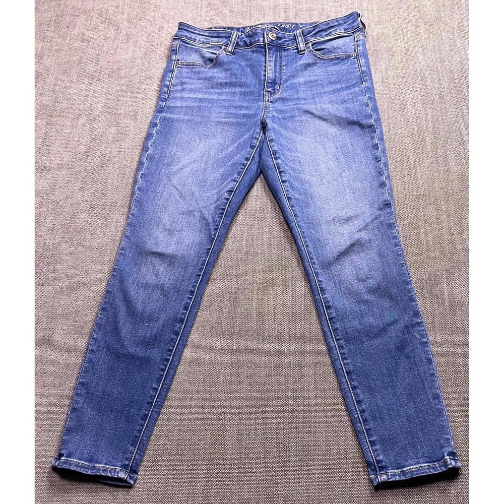 American Eagle Next Level Stretch Jegging Jeans Womens 10 Short Blue Medium Wash